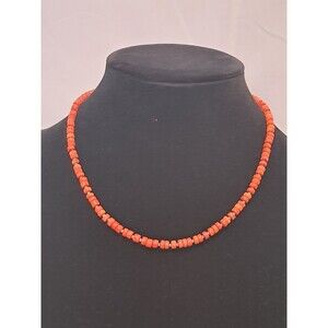 Peyote Bird Free Spirit Orange Discs Bead Gemstone Necklace 18" NWT